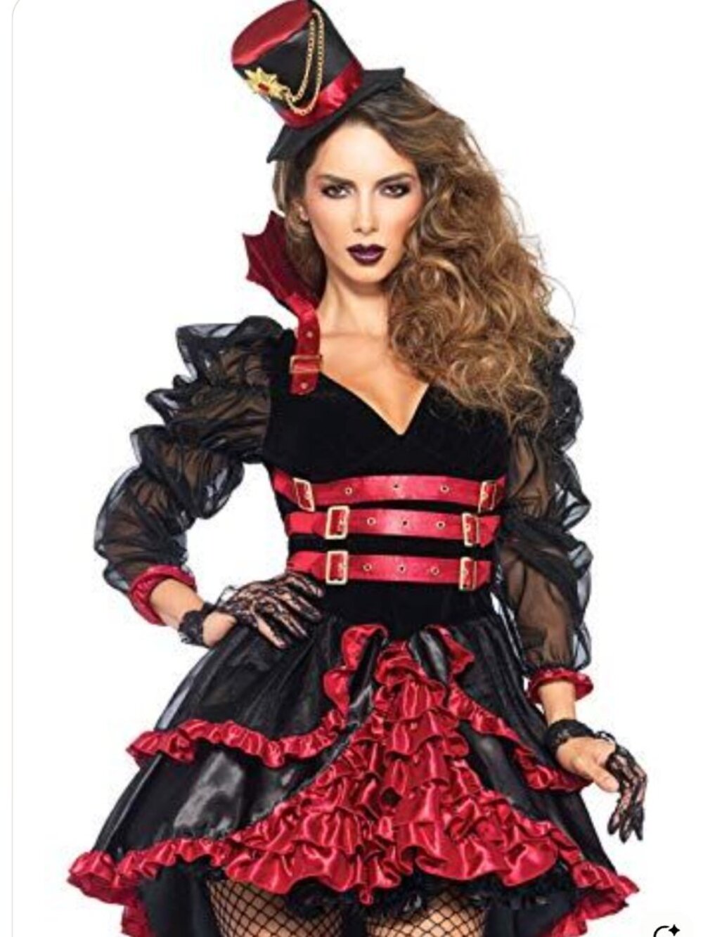 Leg Avenue 3-Piece Victorian Vampire Costume I Color: Black & Red I Size M